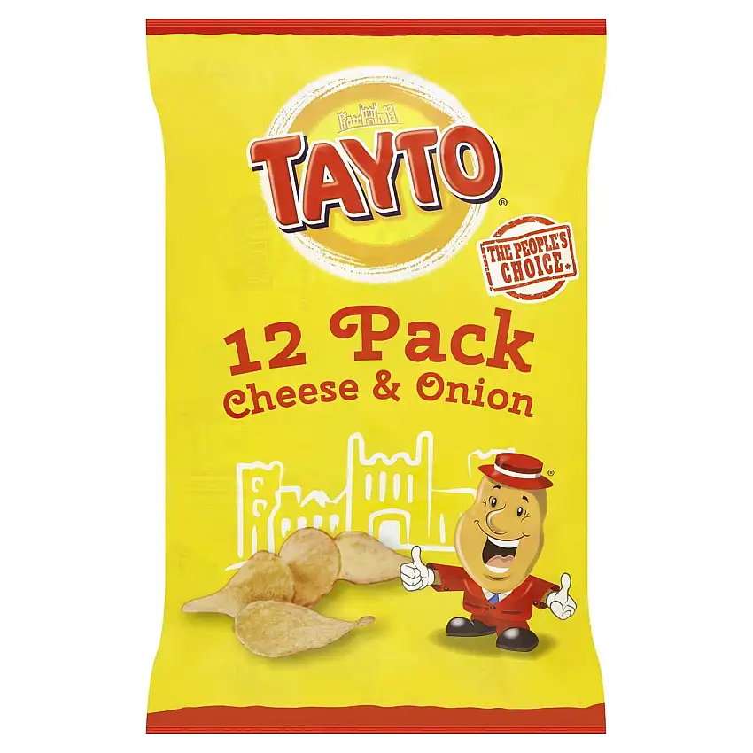 Tayto Käse & Zwiebelgeschmack Kartoffelchips 12 x 25 g