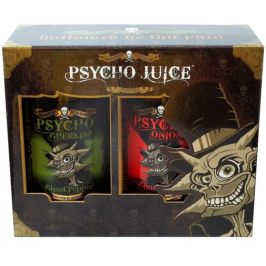 Psycho Juice Pickle Geschenkbox Combo1 (Zwiebeln & Gurken)