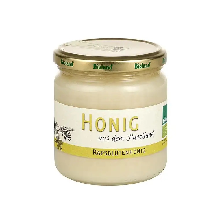 Rapshonig, cremig und mild, Bio Honig 500g, aus dem Havelland, streichzart, ungefiltert, unbehandelt