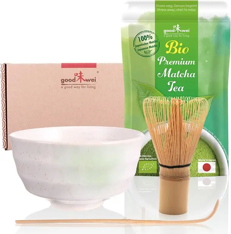 Goodwei Matcha Tee Starter-Set mit japanischem Bio Matcha (Shiro)
