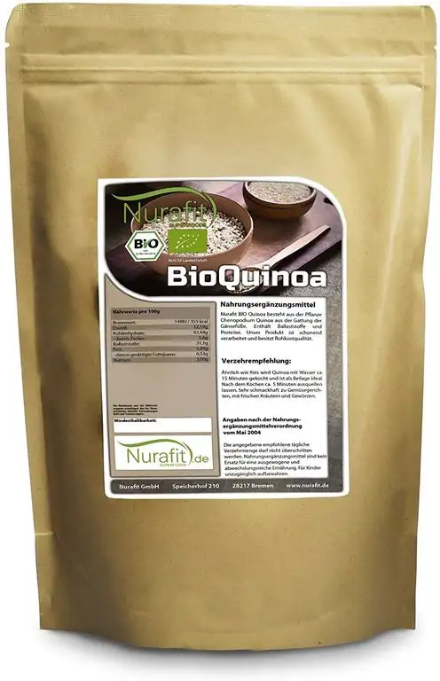 Nurafit BIO Quinoa Körner weiß, Inkareis aus Paraguay, Samen zertifiziert nach DE-ÖKO-001, Superfood rein natürlich ohne Zusätze in Rohkostqualität, mit essentiellen Aminosäuren, 1000g, 1kg