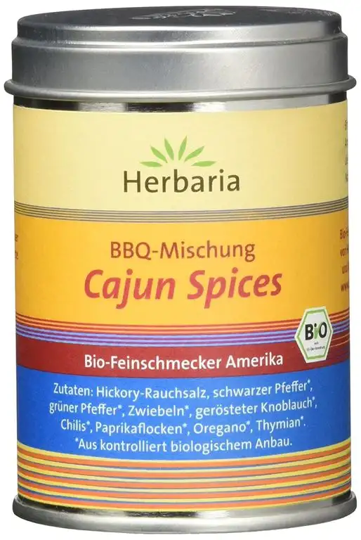 Herbaria "Cajun Spices" Gewürzmischung für BBQ und Pfannengerichte, 80 g Dose
