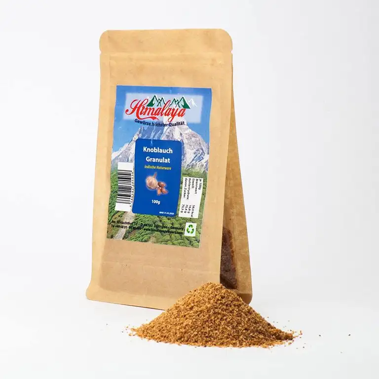 knoblauchgranulat knoblauch granuliert knoblauch granulat grob garlic granules 100g knoblauchgranulat aus Indien
