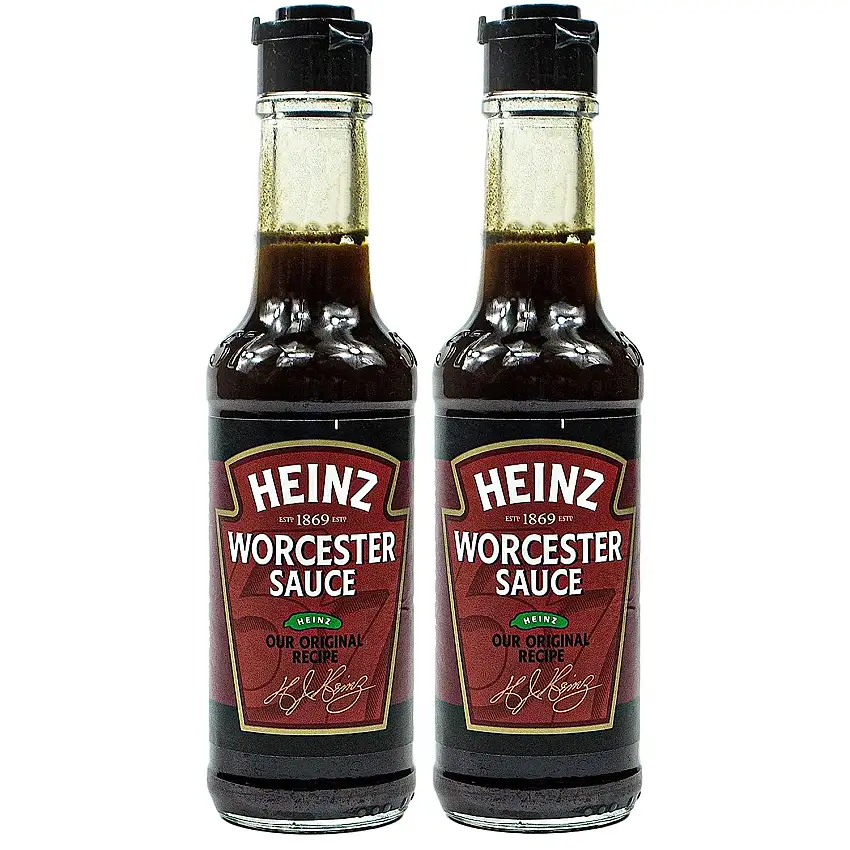 Heinz - 2er Pack Worcester Sauce in 150 ml Glasflasche (Würzsauce) - Worcestersauce zum Würzen und Verfeinern von Fleisch-, Fisch- und Gemüsegerichte