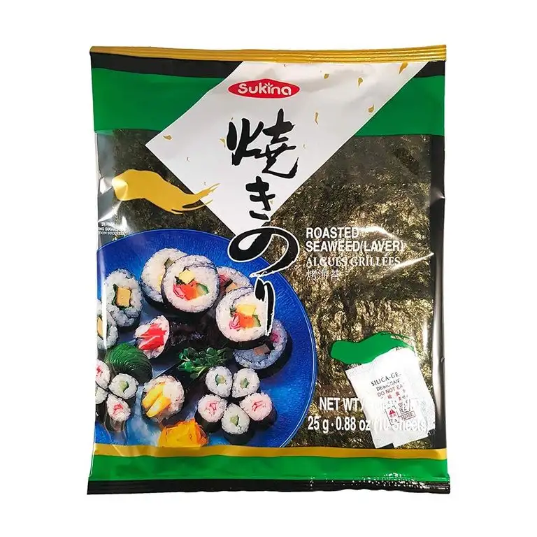 Yakinori ganze Größe, getrocknete Algenblätter, geröstet, aus Korea, 25g, 10 Blatt