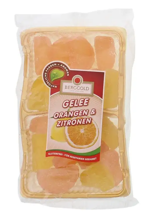 Berggold Orange und Zitrone Geleefrüchte gezuckert vegetarisch 250g