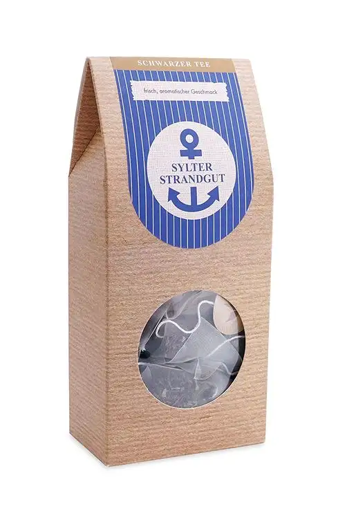Schwarzer Tee im Pyramidenbeutel aromatisch Darjeeling 1st Flush Lucky Hill - Sylter Strandgut 15 Beutel Mehr Meer Sylter Teekontor