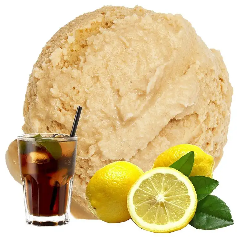 Cola Zitrone Geschmack Eispulver VEGAN - OHNE ZUCKER - LAKTOSEFREI - GLUTENFREI - FETTARM, auch für Diabetiker Milcheis Softeispulver Speiseeispulver Gino Gelati (Cola Zitrone, 1 kg)