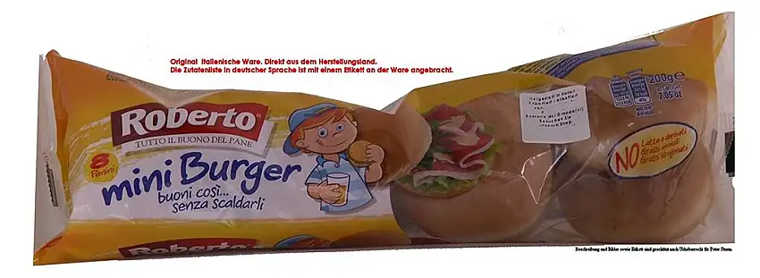 Roberto Mini Burger 4 x 8 x 25g = 800g Weizenbrötchen mit Palmöl
