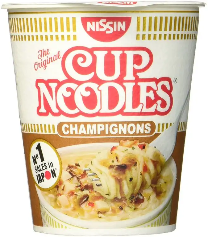 Nissin Cup Noodles Champignons, 4er Pack (4 x 64 g Becher)