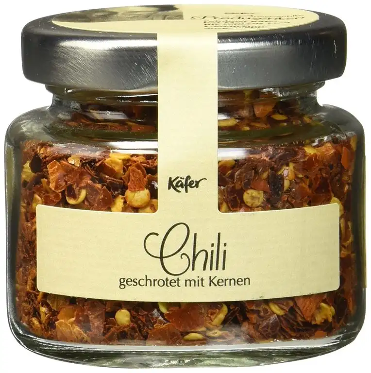 Feinkost Käfer Bio Chili geschrotet mit Kernen, 2er Pack (2 x 35 g)