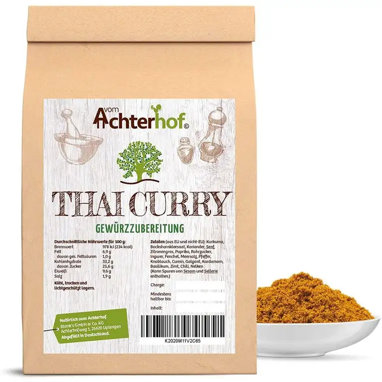 Thai Curry Pulver rot (100g) RED LABEL Currypulver Gewürzmischung auch für Currypaste geeignet