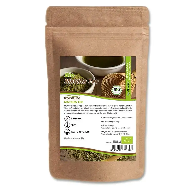 Mynatura Matcha Tee 100g I Japanischer Grüntee I Pulver I Vitamine I Smoothie I Grean-Tea I Vegan I Rohkost I Natur-Pur 100g