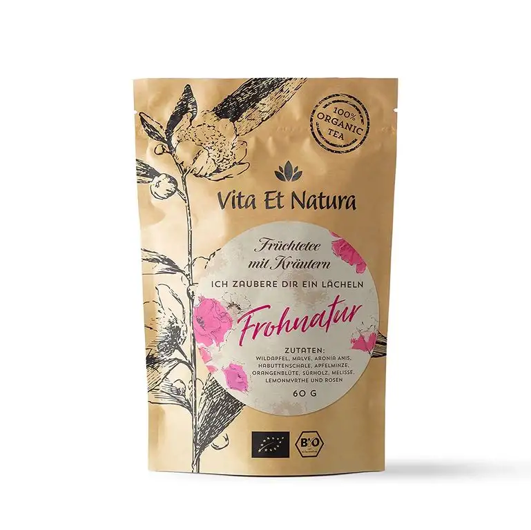"Frohnatur" - 60 g loser BIO Früchtetee mit Kräutern - Der leckere Gute Laune Tee von Vita Et Natura
