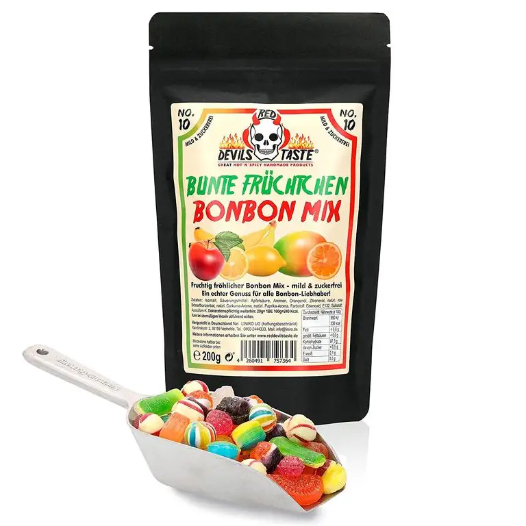 "Bunte Früchtchen" Bonbon Mix - zuckerfrei - 200g - im ZIP Beutel - RED DEVILS TASTE
