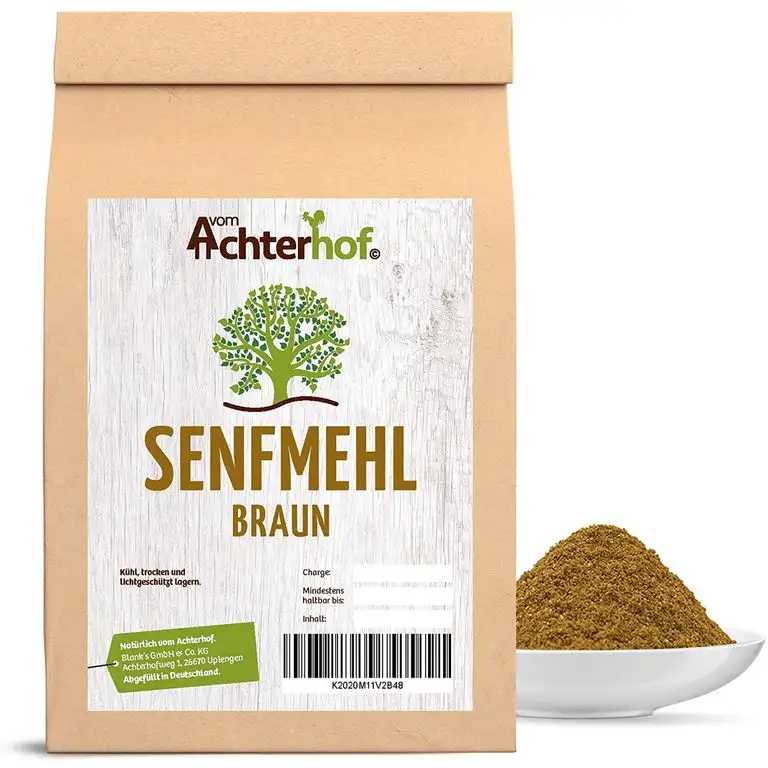 1.000 g Senfmehl braun / schwarz - Senfsaat braun vermahlen -Senfkörner braun vermahlen- ideal um Senf selbst herzustellen natürlich vom-Achterhof