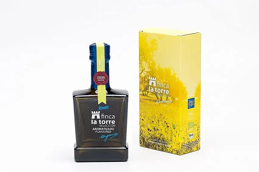 Finca La Torre Selección - Aroma Zitrone Natives Olivenöl Extra Hojiblanca BIO - 0,25 l Flasche (1 x 250 ml)
