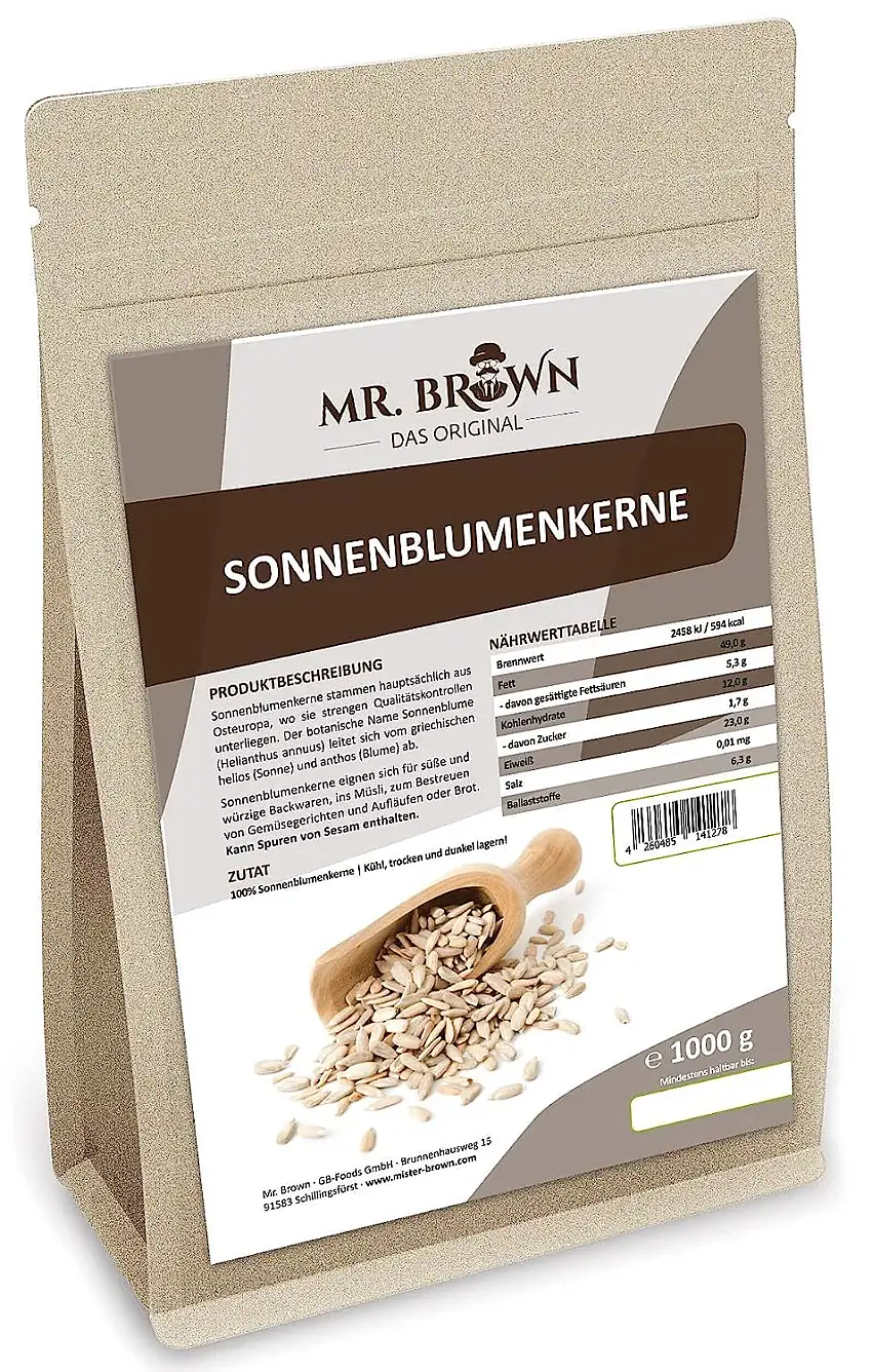 1kg Sonnenblumenkerne, Sonnenblumen, Kerne, geschält und unbehandelt, Ideal zum Backen, Kochen und Garnieren (1 KG)