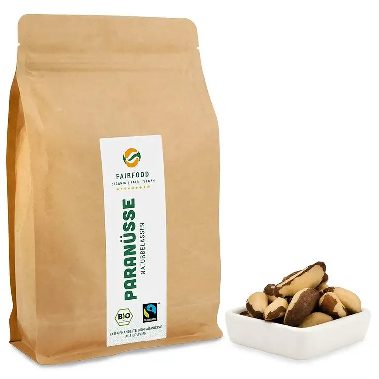 Bio Fairtrade Paranüsse: Naturbelassen (500g) aus Kooperative in Bolivien | Faire Nüsse aus Wildsammlung