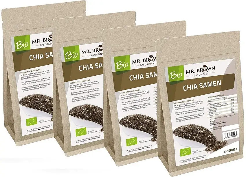 4x1kg BIO Chia Samen, schwarz