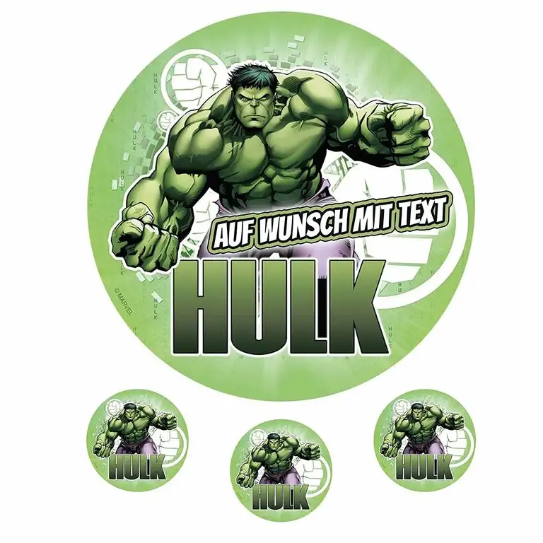 Tortenaufleger Fototorte Oblate Tortenbild Geburtstag eßbar Motiv: Hulk (Oblatenpapier)
