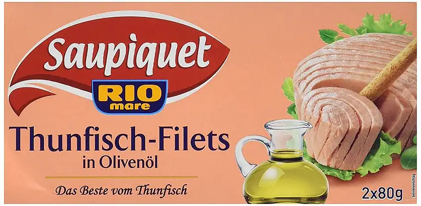 Saupiquet Rio Mare Thunfisch Filets in Olivenöl, 2 Dosen, 160 g