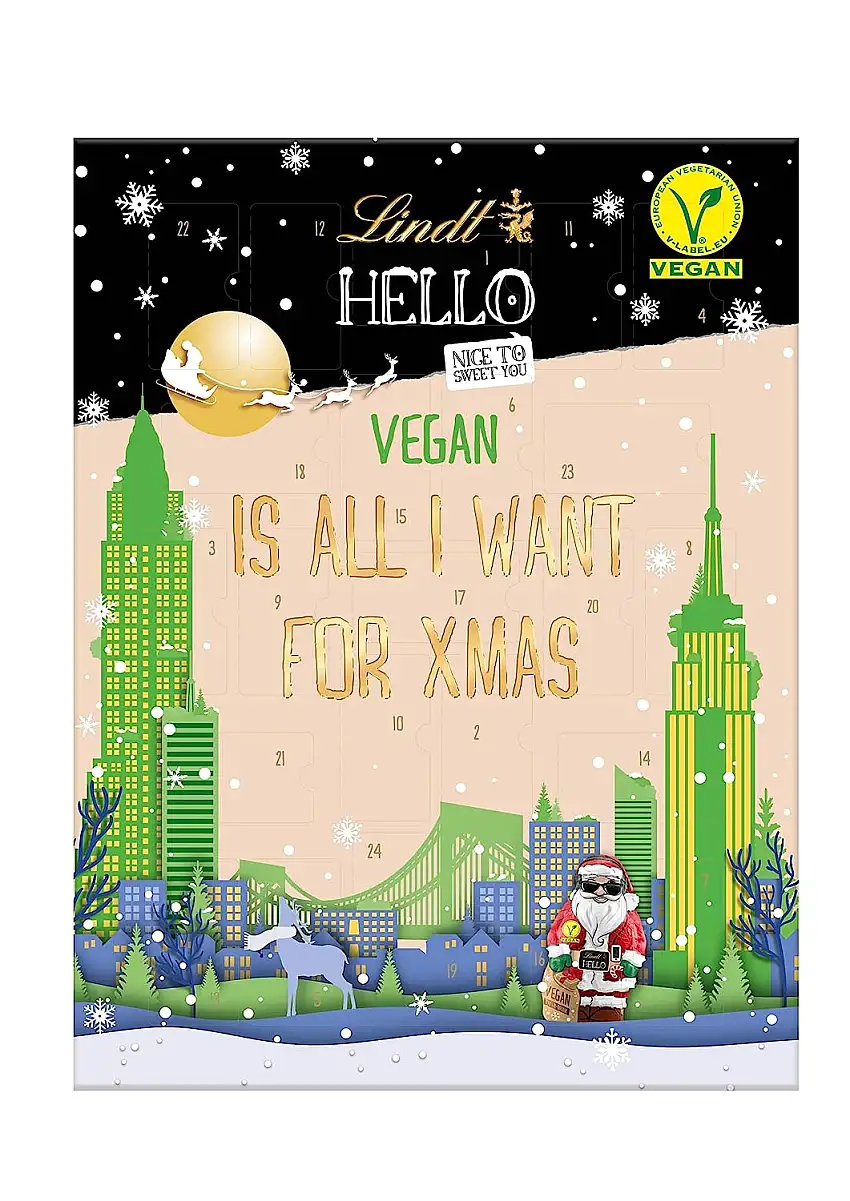 Lindt HELLO Schokolade zu Weihnachten | Adventskalender vegan 2022 | 228 g | mit Hafer Drink für die Weihnachtszeit