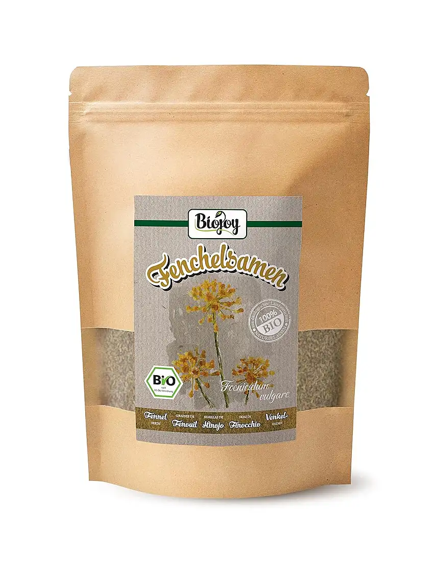 Biojoy BIO-Fenchelsamen ganz (500 g), Fenchelsaat, Fenchel Tee (Foeniculum vulgare)