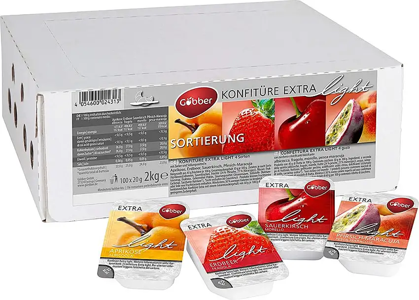 Göbber Portionskonfitüre Extra "Light" 100 x 20 gr. (2 Kg.)