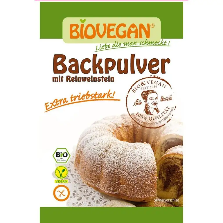 Bio Backpulver mit Reinweinstein, 4x17g