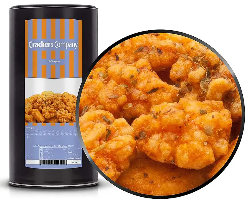 1 x 300g Reiscracker Oregano mediterraner Snack mit original japanischer Sojasauce vegetarisch vegan laktosefrei Reiskräcker