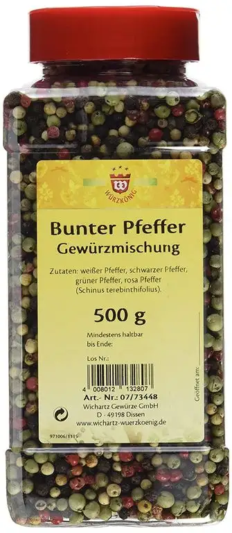 Wichartz Würzkönig Bunter Pfeffer ganz, 2er Pack (2 x 0.5 kg)
