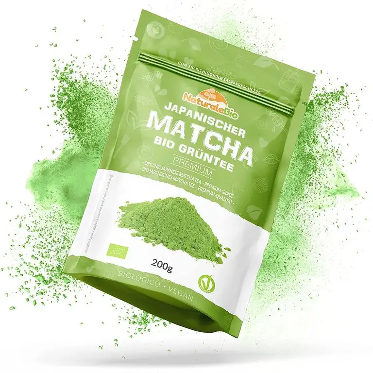 Matcha Tee Pulver Bio [Premium-Qualität] 200g. Original Green Tea aus Japan. Japanischer Matcha ideal zum Trinken. Grüntee-Pulver für Latte, Smoothies, Matcha-Getränk. Hergestellt in Uji, Kyoto.