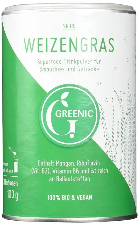 Greenic Weizengras Superfood Trinkpulver, 1er Pack (1 x 100 g)