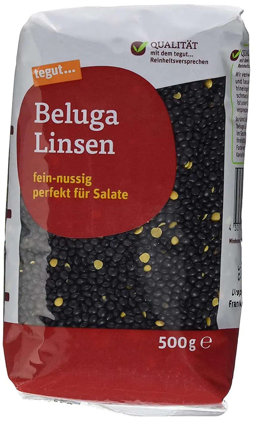 tegut... Beluga Linsen - schwarze Farbe, 1 x 500 g
