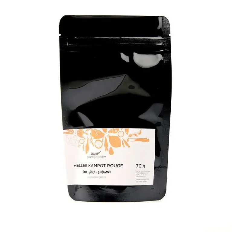 Pure Pepper - Heller Kampot Rouge - 70g - ganzer roter Pfeffer aus Kambodscha - sortenrein und handgepflückt - Naturprodukt - Jahrgangspfeffer in bester Qualität | Nachfüllpack