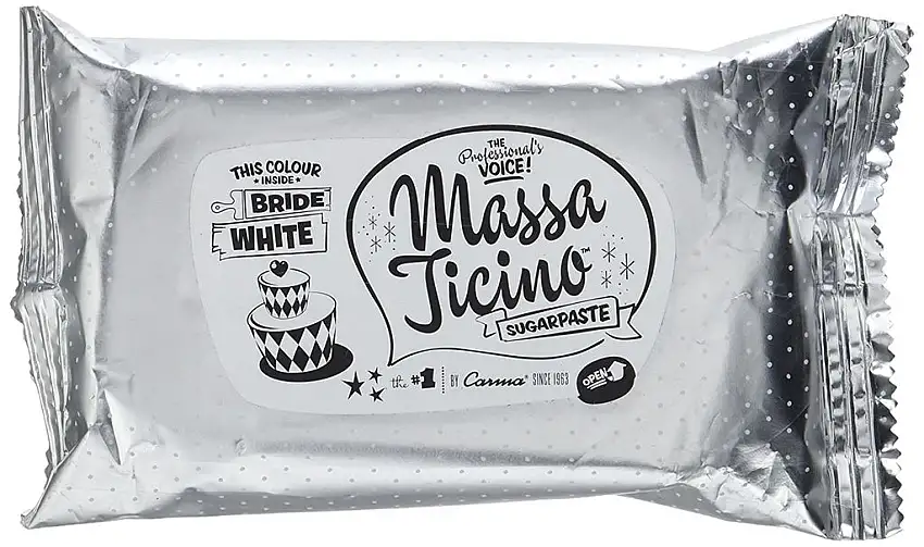 Massa Ticino Rollfondant Bride White, das Original von Carma aus der Schweiz, weiß 250g