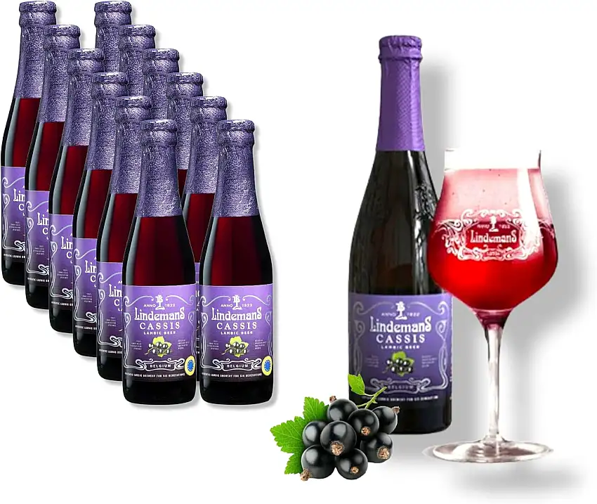 12 x 0,25l Lindemans Cassis - fruchtiges Lambic- Bier aus Belgien