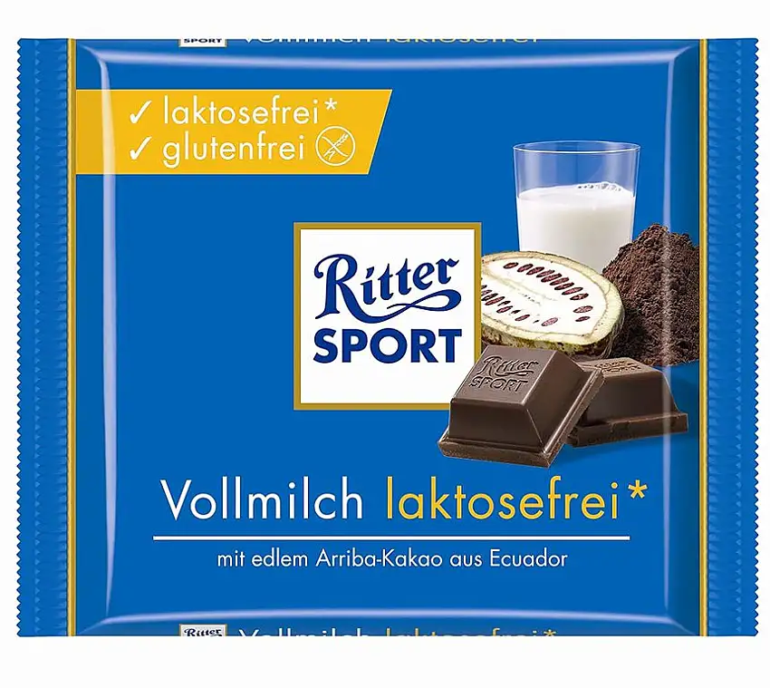 Ritter Sport Vollmilch Laktosefrei, 1er Pack (1 x 100 g)