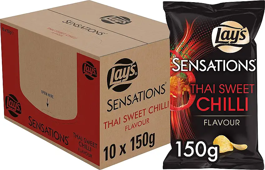 Lay's Sensations Chips Thai Sweet Chili, Schachtel 10 Stück x 150 g