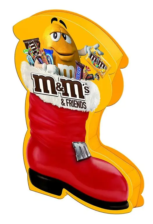 M&M'S & Friends Riegel-Mix im Weihnachtsstiefel/Nikolausstiefel mit M&M's, Bounty, Mars, Milky Way, Snickers und Twix für einen süßen Advent/1 x 182g