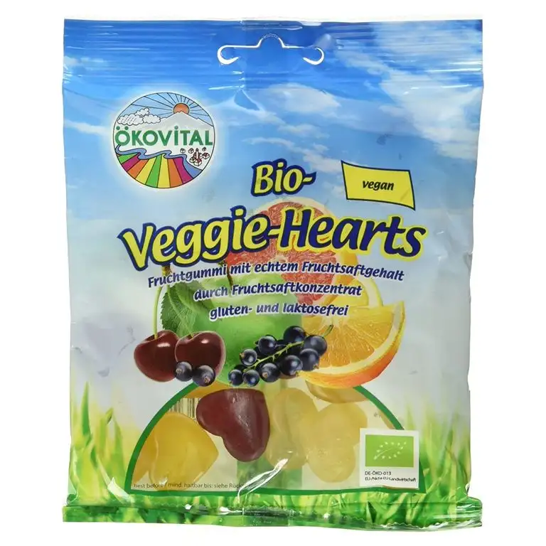 Ökovital Bio-Fruchtgummi Veggie-Hearts, 100g