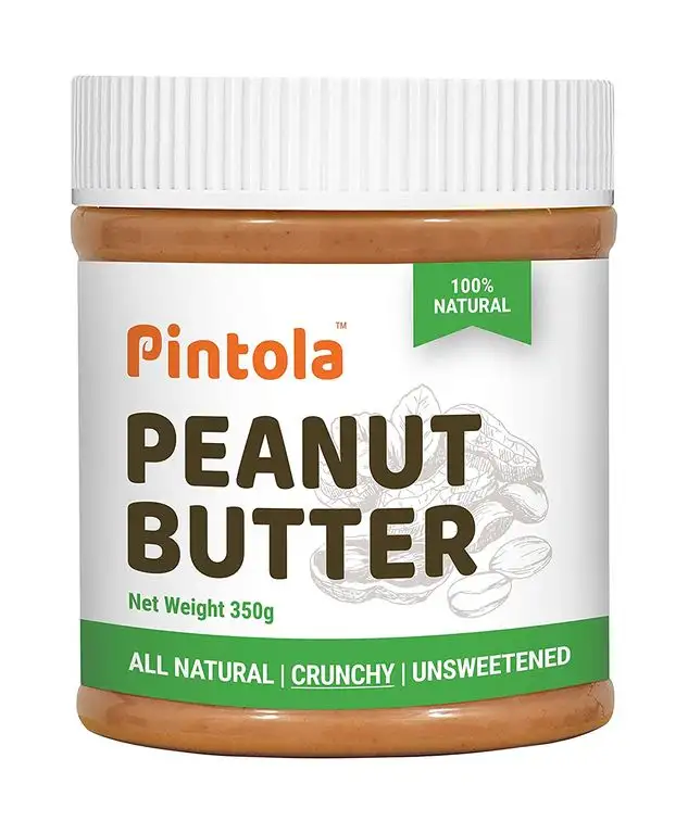 All Natural Roasted Peanut Butter, Spread (Crunchy) Unsweetened 350gm ( 12.34 OZ) By Pintola