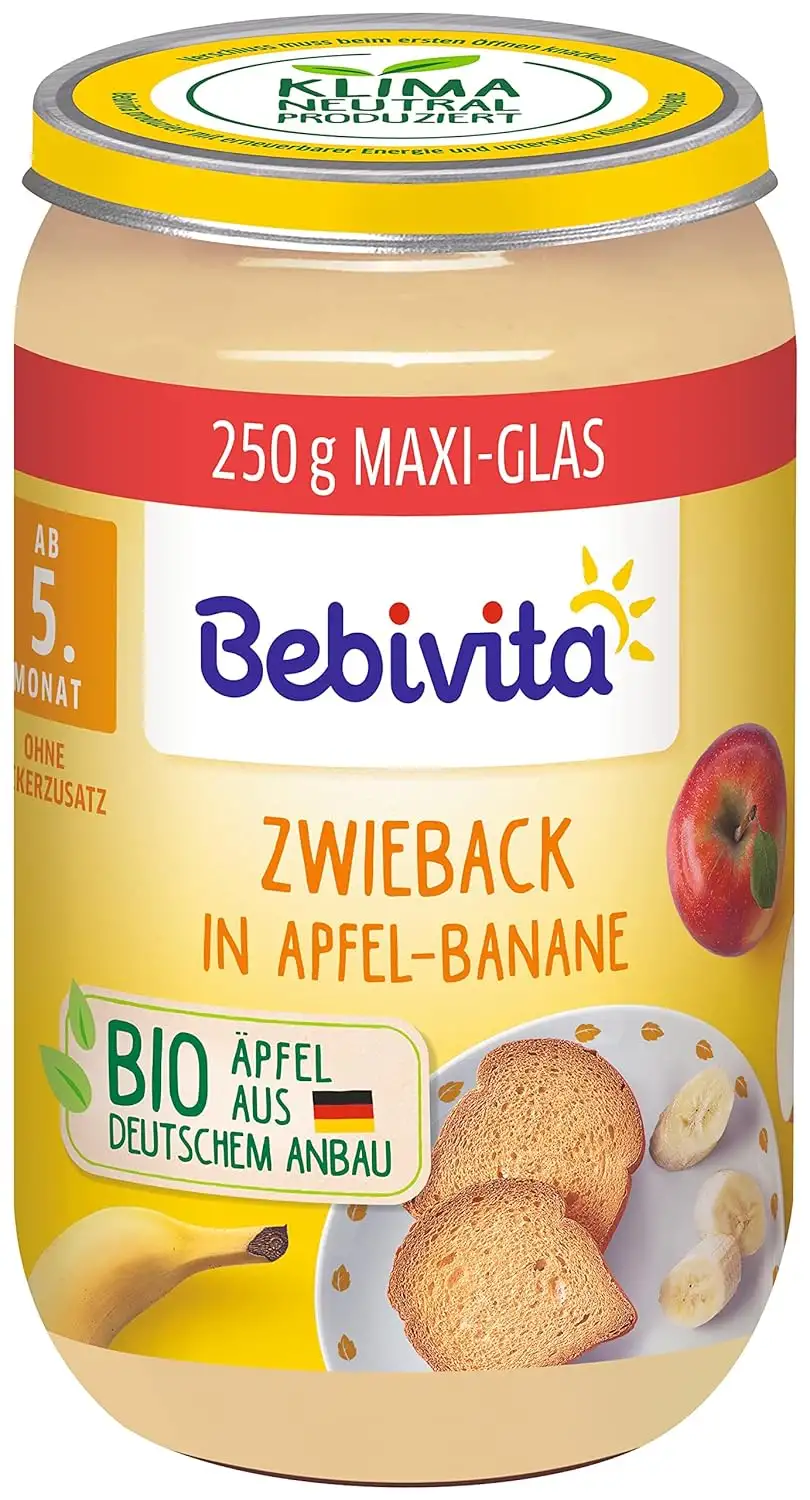 Bebivita Frucht & Getreide Zwieback in Apfel-Banane, 6er Pack (6 x 250 g)