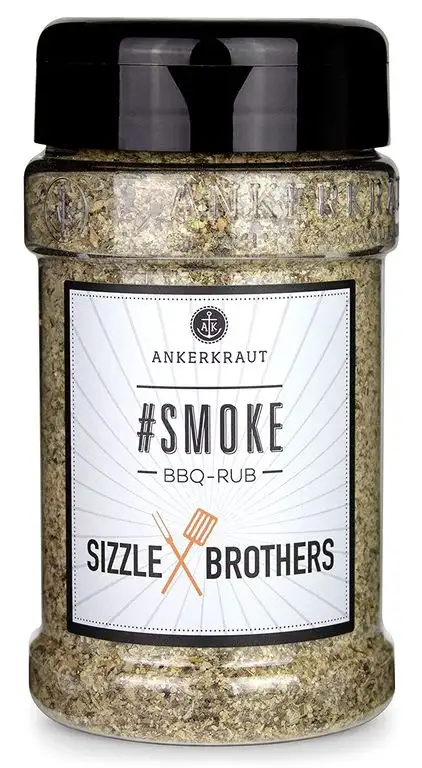 Ankerkraut #Smoke, BBQ Rub Gewürzmischung der Sizzle Brothers für Fisch, Geflügel, Schwein und Rind, 210g im Streuer