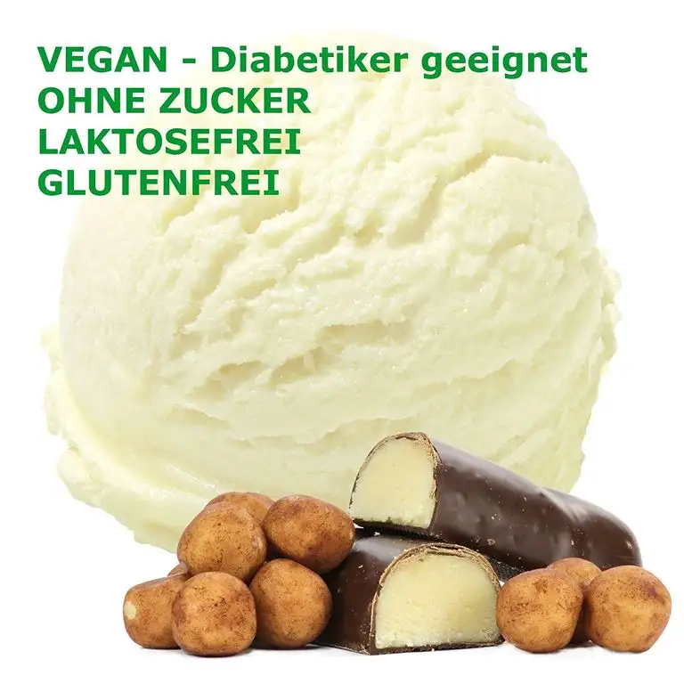 Marzipan Geschmack Eispulver VEGAN - OHNE ZUCKER - LAKTOSEFREI - GLUTENFREI - FETTARM, auch für Diabetiker Milcheis Softeispulver Speiseeispulver Gino Gelati (Marzipan, 333 g)