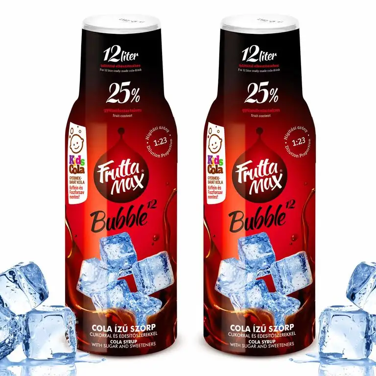 Frutta Max Getränkesirup Frucht-sirup Konzentrat | Cola- Koffein-Phosphorsäure frei Geschmack | weniger Zucker | mit 25% Fruchtanteil | für Soda Maschine geeignet 2erPack