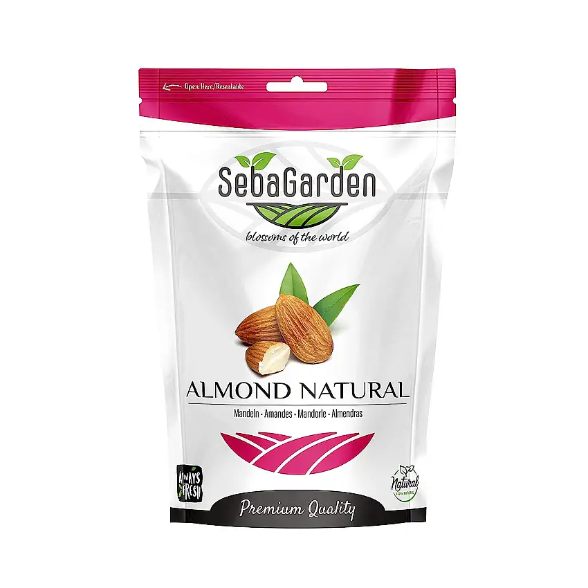 Seba Garden Kalifornische Mandeln roh - ganz natürlich - Druckverschlussbeutel (1kg)