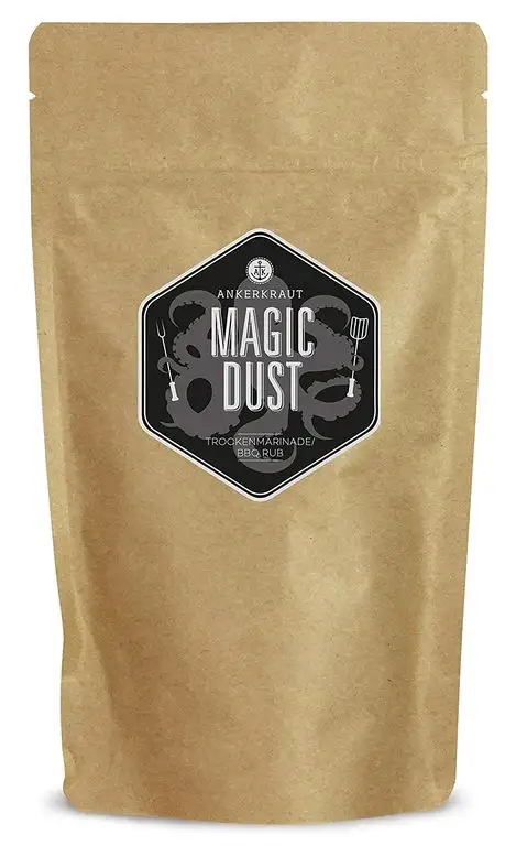 Ankerkraut Magic Dust, BBQ-Rub, Marinade für Fleisch, Gewürzmischung zum Grillen, 250g im aromadichten Beutel zum Nachfüllen