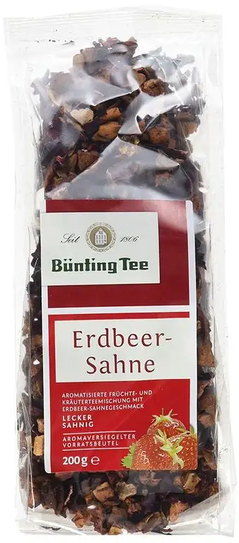 Bünting Tee Erdbeer-Sahne 200 g lose, 5er Pack (5 x 200 g)